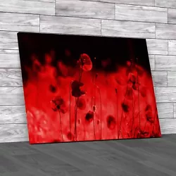 Buy Vibrant Abstract  Poppies Painting Floral  Red Canvas Print Large Picture Wall • 21.95£
