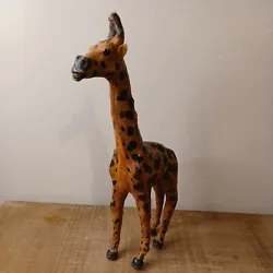 Buy Leather Wrapped Giraffe Statue Figurine Glass Eye Safari Vintage  • 14.88£