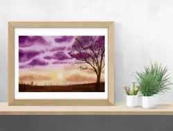 Buy Cotton Clouds | Original Painted | Watercolour Painting | Landscape | Signed • 25£