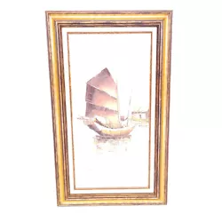 Buy P. Wong Oil Painting On Canvas Seascape Nautical Junk Boats Signed Framed • 81.86£