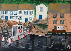 Buy Original Painting Of Polperro, Cornwall In Acrylic On A4 Stretched Canvas  • 25£