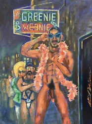 Buy Original Gay Male Interest Nude Guys Men Art Oil Painting Dance Club • 239£