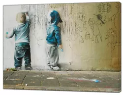 Buy Banksy Kids Painting Picture Print On Framed Canvas Wall Art • 11.99£