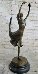 Buy Large Signed Art Deco Tall Ballerina Dancer By Collet Bronze Sculpture Deal NR • 330.74£
