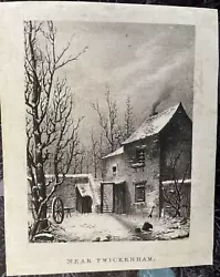 Buy Antique Print Near Twickenham View Of House & Snow C1860 • 4£