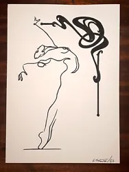 Buy Ballerina Dancing, Contemporary Minimalism Line Black & White Painting (A4) • 5£
