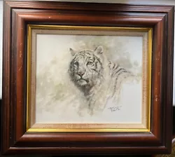 Buy Tony Forrest Oil Painting Of White Tiger Head • 300£