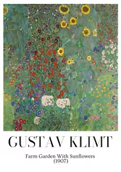 Buy Gustav Klimt - Farm Garden With Sunflowers  Gallery Poster, Art, Painting Flower • 3.49£
