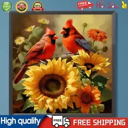 Buy Paint By Numbers Kit DIY Oil Art Sunflower Cardinal Picture Home Decor 40x40cm • 7.07£