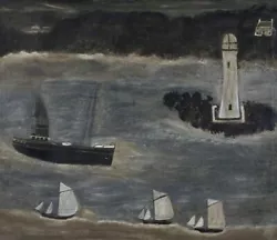 Buy Ships Sailing Past The Long Ships : Alfred Wallis : Art Print Primitivism • 64.39£