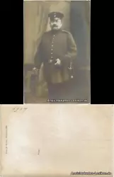 Buy Postcard Fat Man In Uniform And Saber, Holds Belt 1917 • 6.06£