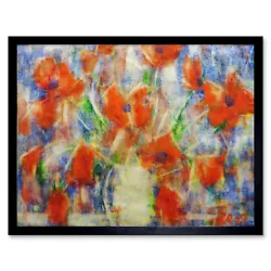 Buy Rohlfs Red Poppies Painting Art Print Framed 12x16 • 26.99£