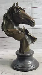 Buy Vintage Large Bronze Horse Head Bust Sculpture Two Heads 18  Tall Art Home Deco • 472.67£
