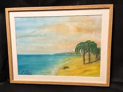 Buy Original Watercolour Painting Framed Beach Scene • 45.99£