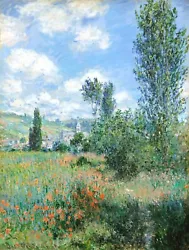 Buy CLAUDE MONET CANVAS PICTURE PRINT WALL ART - View Of Vétheuil • 17.95£