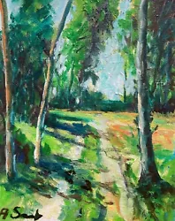 Buy Landscape Oil Painting Canvas Impressionism Dirt Tract Country Road Semberecki • 29.09£