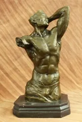 Buy Bronze Sculpture Statue Signed Abstract Modern Art Male Nude Torso Hot Cast • 193.89£