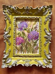 Buy Original Paintings Vintage Old Picture Frame Antique Flowers Painting Watercolor Picture • 42.90£