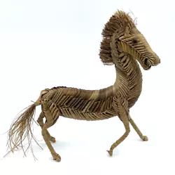 Buy Straw Grass Fiber Horse Animal Folk Art Hand Made Mexican African Boho Flaw • 14.08£