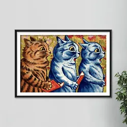 Buy Louis Wain - Three Cats Singing (1925) Photo Poster Painting Art Print • 9.50£