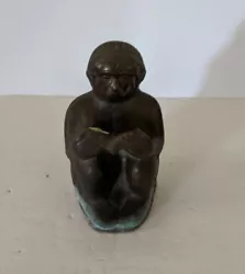 Buy Vintage Small Bronze Monkey Reading Book Sculpture Figure • 35.13£