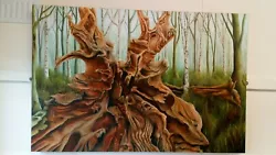 Buy Original Oil Painting By Jonathan Annable, The Sherwood Forest Stump.  • 325£