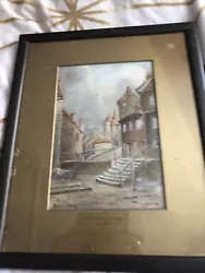 Buy Framed Antique Watercolour  & Signed By E. Nevil Tate Hill Whitby 365mm X 445mm • 29.99£