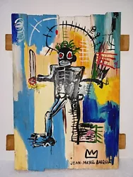 Buy Jean-Michel Basquiat (Handmade) Acrylic Painting Signed And Sealed 38x25.5 Cm. • 401.24£