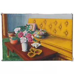 Buy Donald Gotz '70's Living Room Original Acrylic On Canvas 20x30 Signed 1972 • 220.89£