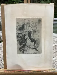 Buy Rare Original Artist Anton Watzl Owl Wood Cut 1930-94 , Edward Bawden Ravillious • 95£