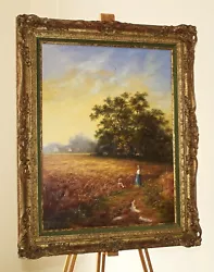 Buy NOEL RIPLEY (b.1944 ) Oil Painting Countryside Landscape Figures By A Cornfield • 345£