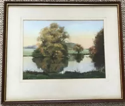 Buy Norfolk Artist Nancy Cooper Small Framed Pastel Leatheringsett Lake Holt • 20£