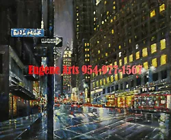 Buy 20x24 Hand Painted Oil Flat.Impressionist , Impressionism, New York City, Street • 143.38£