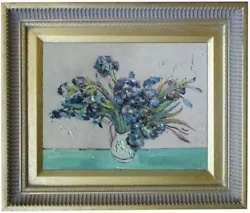 Buy Framed Van Gogh Vase With Irises Repro, Quality Hand Painted Oil Painting 8x10in • 99.18£