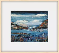 Buy Original Abstract Textured Art Painting On Stretched Canvas Impasto Seascape • 5£