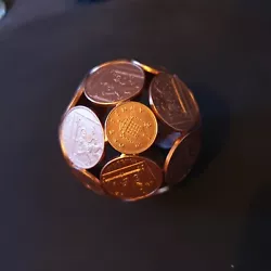 Buy 1 X SMALL 2p Coin Copper Metal Bowl Ball Sculpture Abstract Table Art • 20£