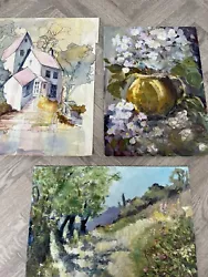 Buy X3 Original Paintings By M Sandy Gallery Wall Pictures Pastel Impressionist Oil? • 25£