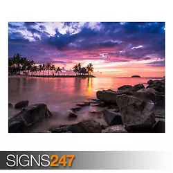 Buy BEACH RESORT SUNSET (3820) Animal Photo Picture Poster Print Art A0 A1 A2 A3 A4 • 1.49£