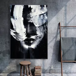 Buy Mintura Handmade Abstract Face Oil Painting On Canvas Wall Art Modern Home Decor • 59.85£