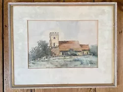 Buy Vintage Signed Watercolour Pencil Painting Church Rural Rustic Countryside CW • 29.99£
