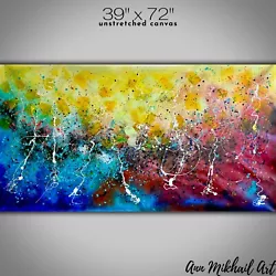 Buy Oversized 39” X 72” Acrylic Painting Galaxy Abstract Art Direct From Artist AMA • 41.32£