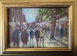 Buy Framed Street Scene Painting. Norwich Market. Picture Of People In Street. • 48£