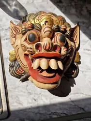 Buy Vintage Barong Mask, Balinese , Indonesian , Topeng, Animal Mask, Hand Crafted • 15£