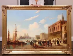 Buy Large Fine Antique 19th Century Landscape Oil Painting Of The Grand Tour Venice • 29,950£