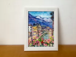 Buy Chamonix Mont Blanc Oil Painting On Canvas Board Original French Alps Landscape • 66.15£