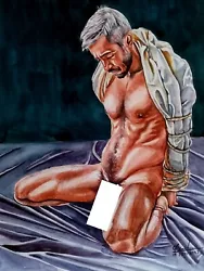 Buy Male Nude 100% Original Hand Painting Gay Interest Water Colour Art 30cm*21cm • 49.61£