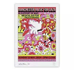 Buy Manchester Music For Gaza Poster - May 2024 - A2 Screen Print - Limited Edition • 36.50£