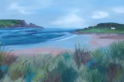 Buy Daymer Bay : Original Large Painting, Art, Cornwall, Beach, Sea, Dunes, Padstow • 165£
