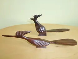 Buy Pair Of Hand-Carved Wooden Roadrunner Ornaments • 15£