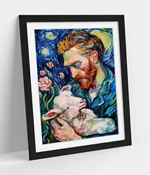 Buy Painting Of Van Gogh With A Lamb -framed Art Picture Paper Print • 14.99£